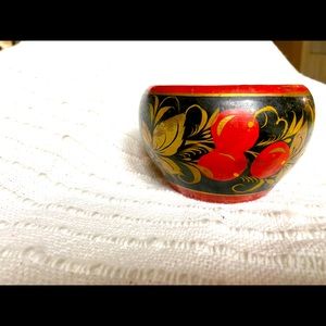 Boho, Hand Painted Wooden Bowl